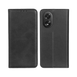 Funda Abatible de Cuero con Bolsillo Interno para Oppo A38 4G Negro Funda Abatible de Cuero con Bolsillo Interno para Oppo A38 4G Negro